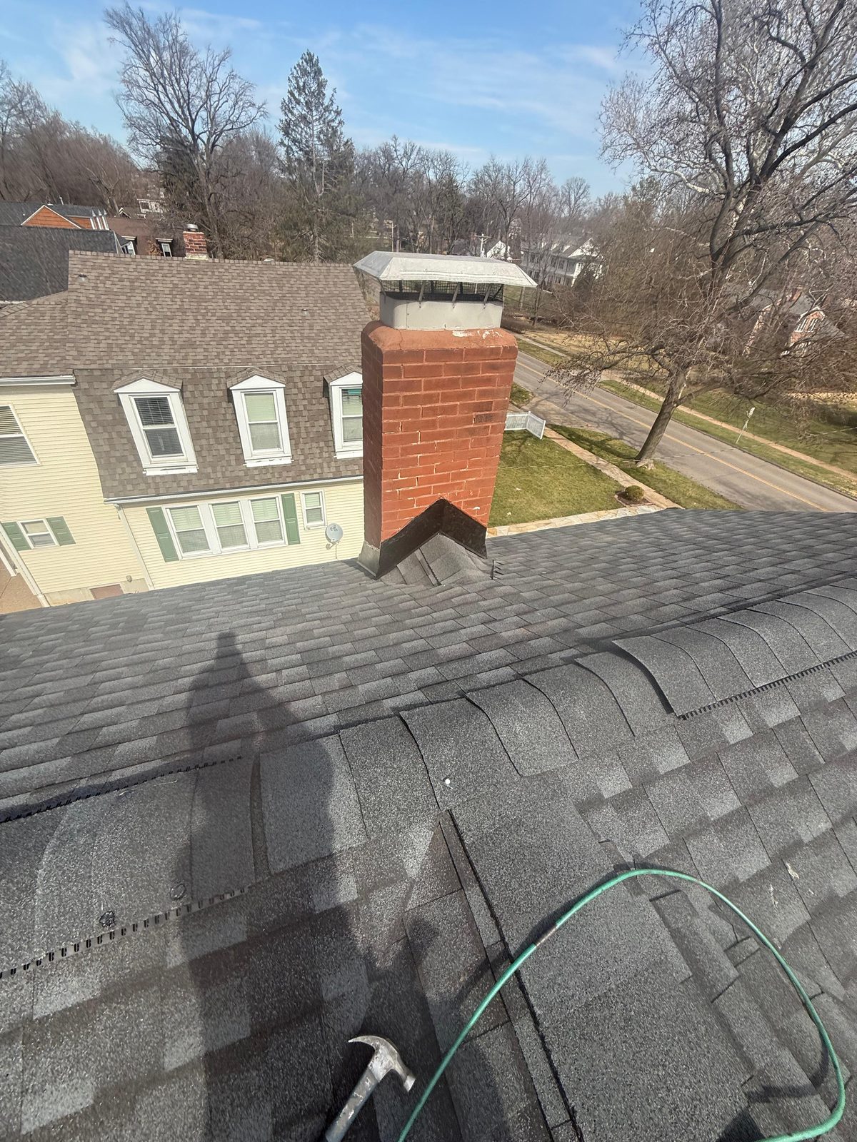 Detailed chimney flashing inspection